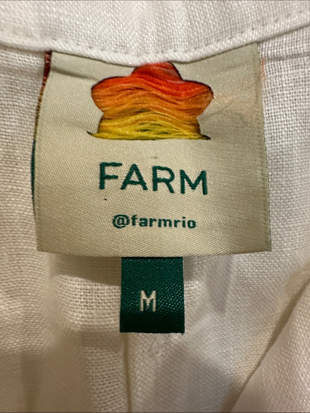 FARM Rio Cream High-Waist Linen Shorts medium fits 4 to 8 - Picture 5 of 8
